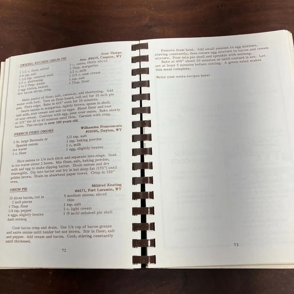 VTG VFW Ladies Auxiliary Wyoming Regional Cookbook 1990 Centennial Edition Comb